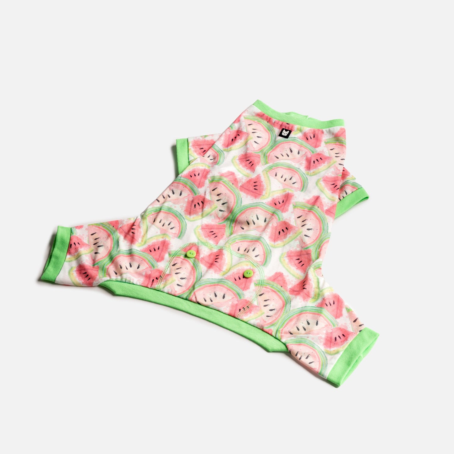 🍉 Watermelon Fruit Dog Pajamas – Soft & Cozy Velcro Onesie for Pets