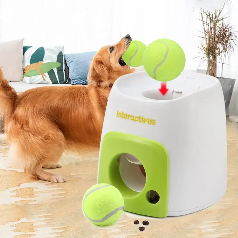 Ball Thrower Training Maching Cats Dogs Toy Interactive with 1pcs Ball Food Reward Machine Smart Feeder Throwing Mmachine Pet Ball Thrower Dog Training