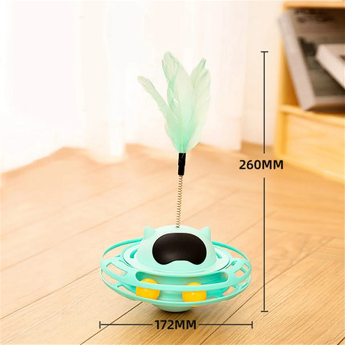 Interactive Cat-Toy, Sturdy Relieve Boredom Trackballs 360 Degree Rotation Kitten Turntable Toy for Pet Supplies