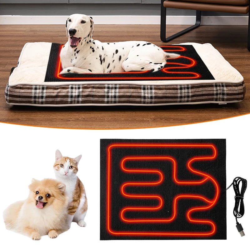 USB Heating Film Warm Folding Heated Sheet Waterproof Car Seat Mat Cushion Pet Reptile Winter Warm Climbing Heating Pads