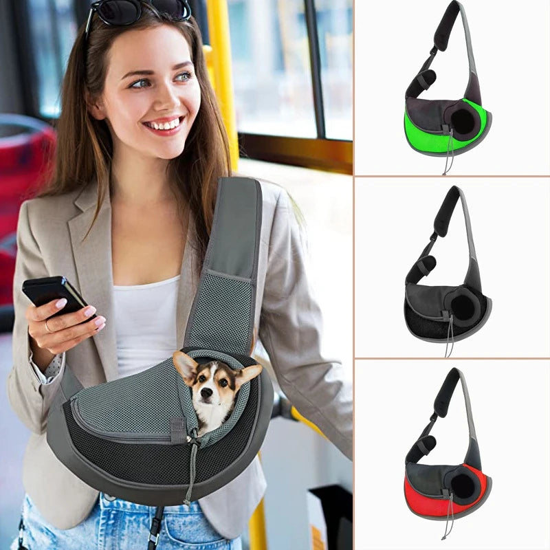 S/L Pet Puppy Carrier Mesh Oxford Breathable Dog Shoulder Bag Comfort Pouch Mesh Shoulder Bag Outdoor Travel Dog Shoulder Bag