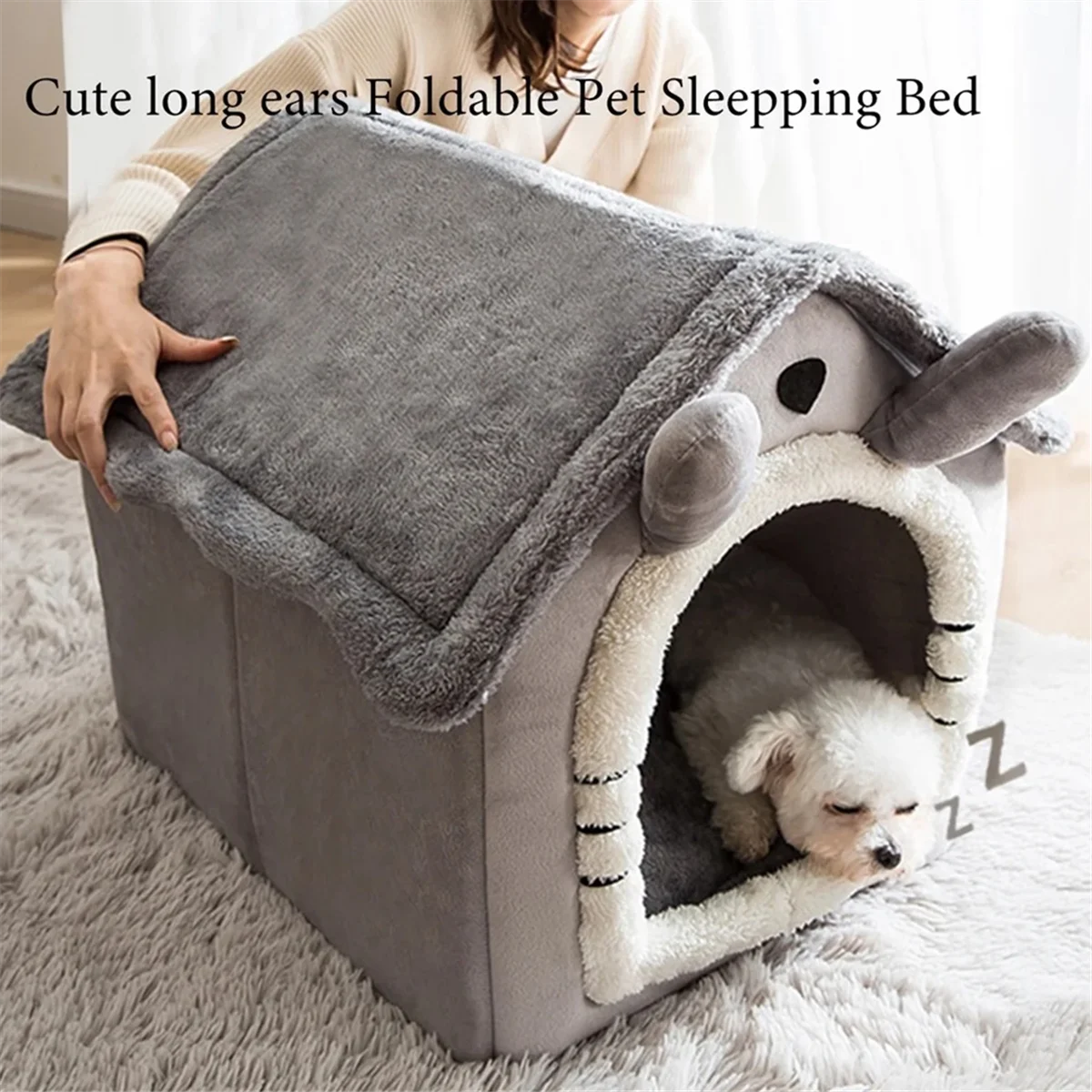 Cat/Dog Bed Removableand Washable Foldable Pet Sleepping Bed Cat House Kennel for Dog House Indoor Cat Nest