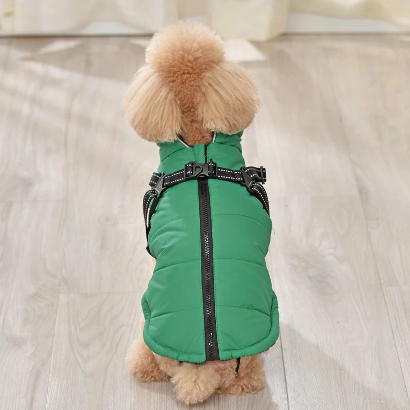 Benepaw Warm Dog Coat Winter Windproof Reflective Pet Clothes Turtleneck Waterproof Harness Jacket For Small Medium Large Dogs