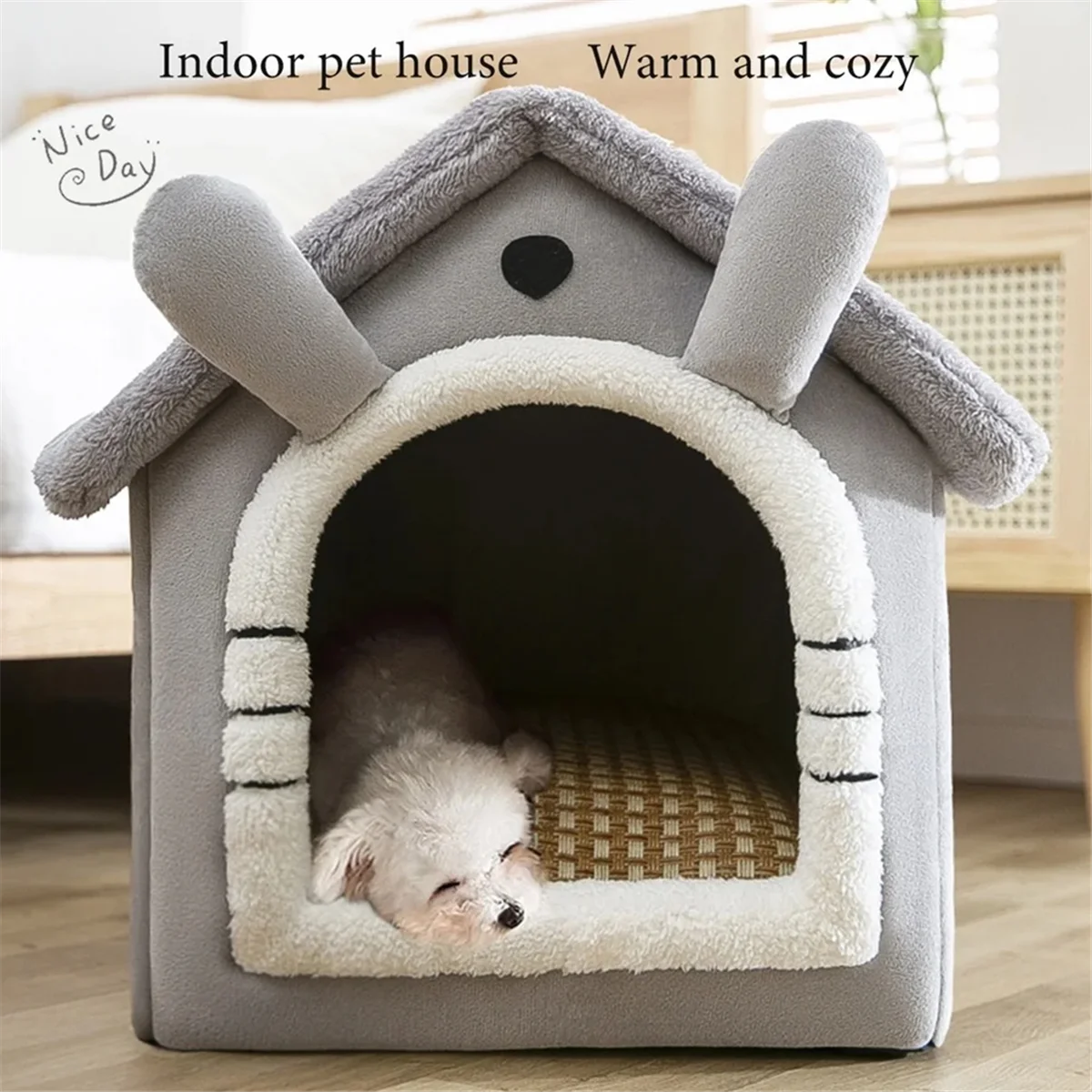 Cat/Dog Bed Removableand Washable Foldable Pet Sleepping Bed Cat House Kennel for Dog House Indoor Cat Nest