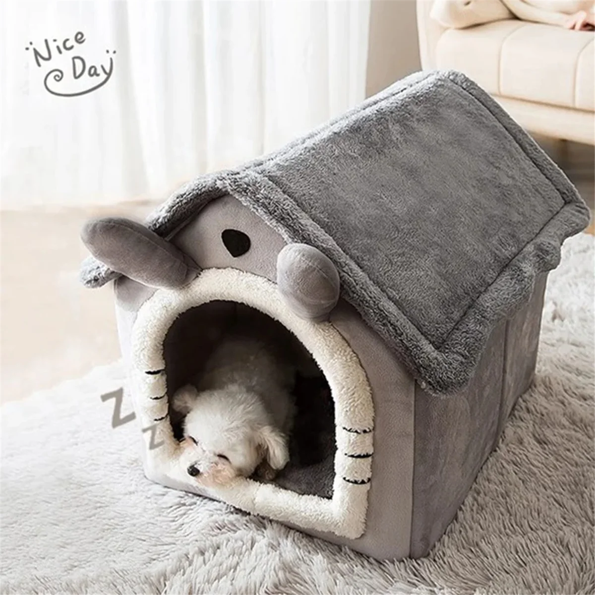 Cat/Dog Bed Removableand Washable Foldable Pet Sleepping Bed Cat House Kennel for Dog House Indoor Cat Nest