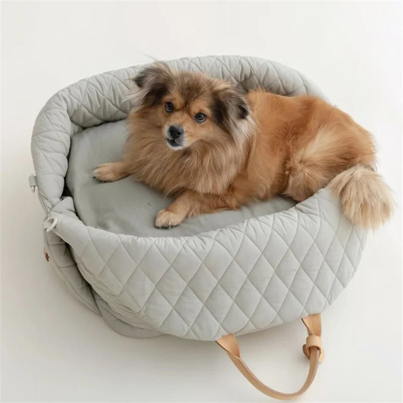 Dog Carrier Handbag Luxury Car Seat Pet Travel Bed for Small Dogs Cat Portable Washable Puppy Carrier Tote Safety Pet Bag