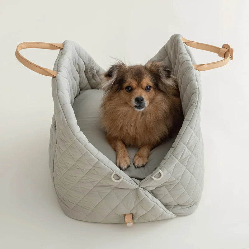 Dog Carrier Handbag Luxury Car Seat Pet Travel Bed for Small Dogs Cat Portable Washable Puppy Carrier Tote Safety Pet Bag