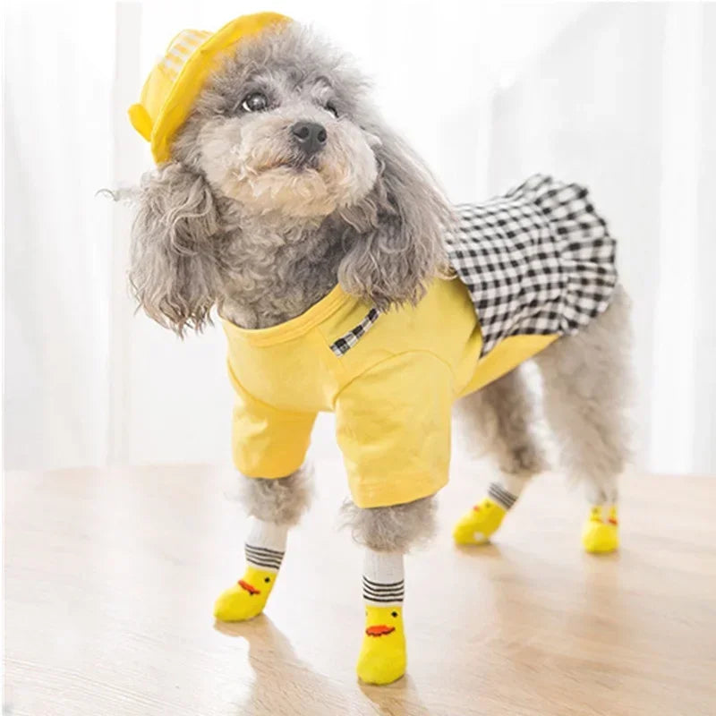 Pet Socks Anti Slip Dog Socks Knitted Cartoon Puppy Shoes Breathable Sock Cat Shoes Dog Clothes Pet Products Dog Accessories
