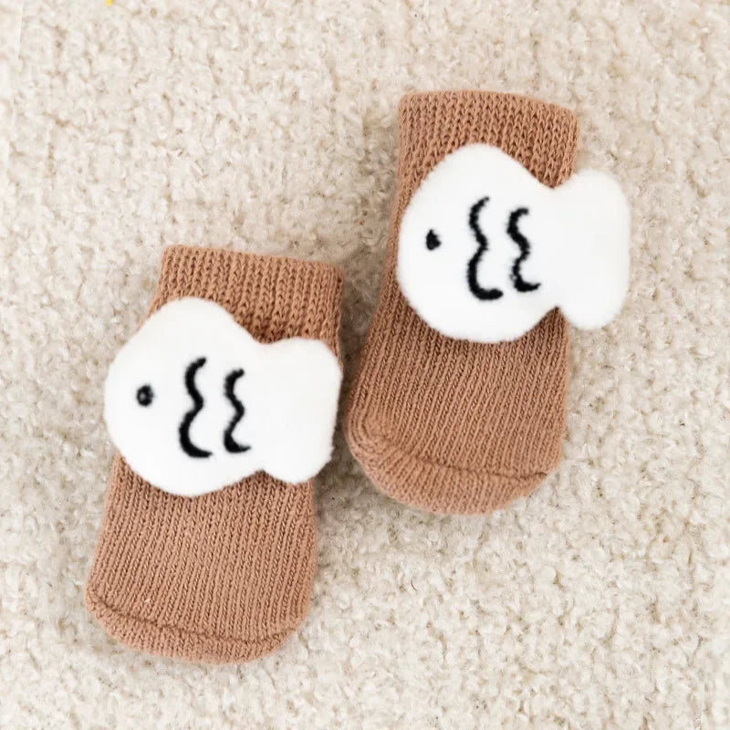 Pet Socks Anti Slip Dog Socks Knitted Cartoon Puppy Shoes Breathable Sock Cat Shoes Dog Clothes Pet Products Dog Accessories