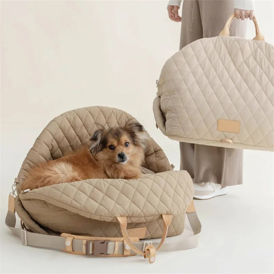 Dog Carrier Handbag Luxury Car Seat Pet Travel Bed for Small Dogs Cat Portable Washable Puppy Carrier Tote Safety Pet Bag