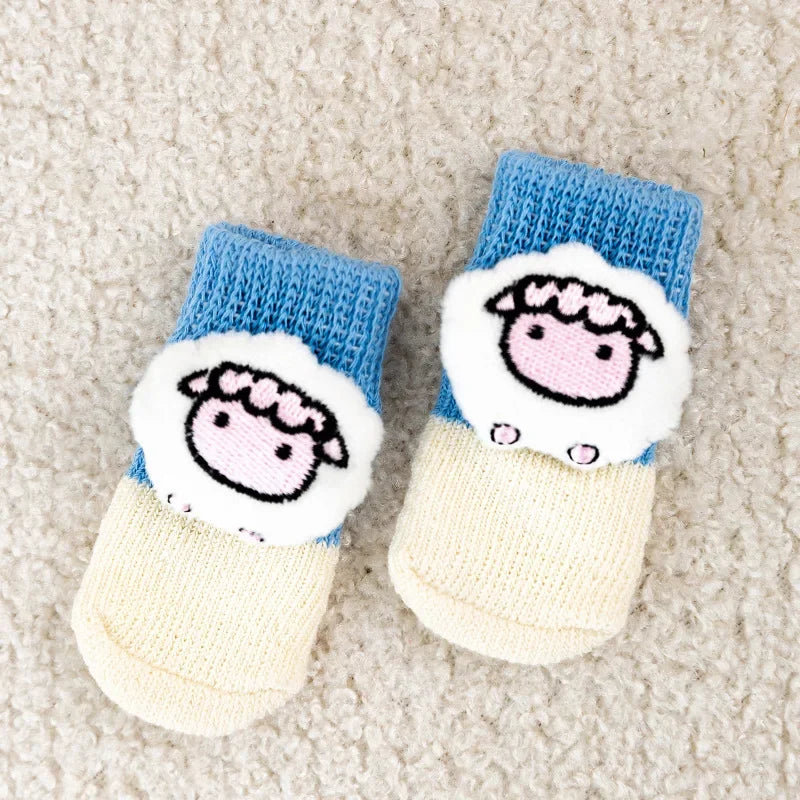 Pet Socks Anti Slip Dog Socks Knitted Cartoon Puppy Shoes Breathable Sock Cat Shoes Dog Clothes Pet Products Dog Accessories