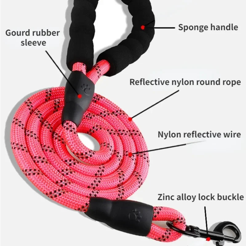 Strong Dog Leash Pet Leashes Reflective Leash For Big Small Medium Dog Leash Drag Pull Tow Golden Retriever