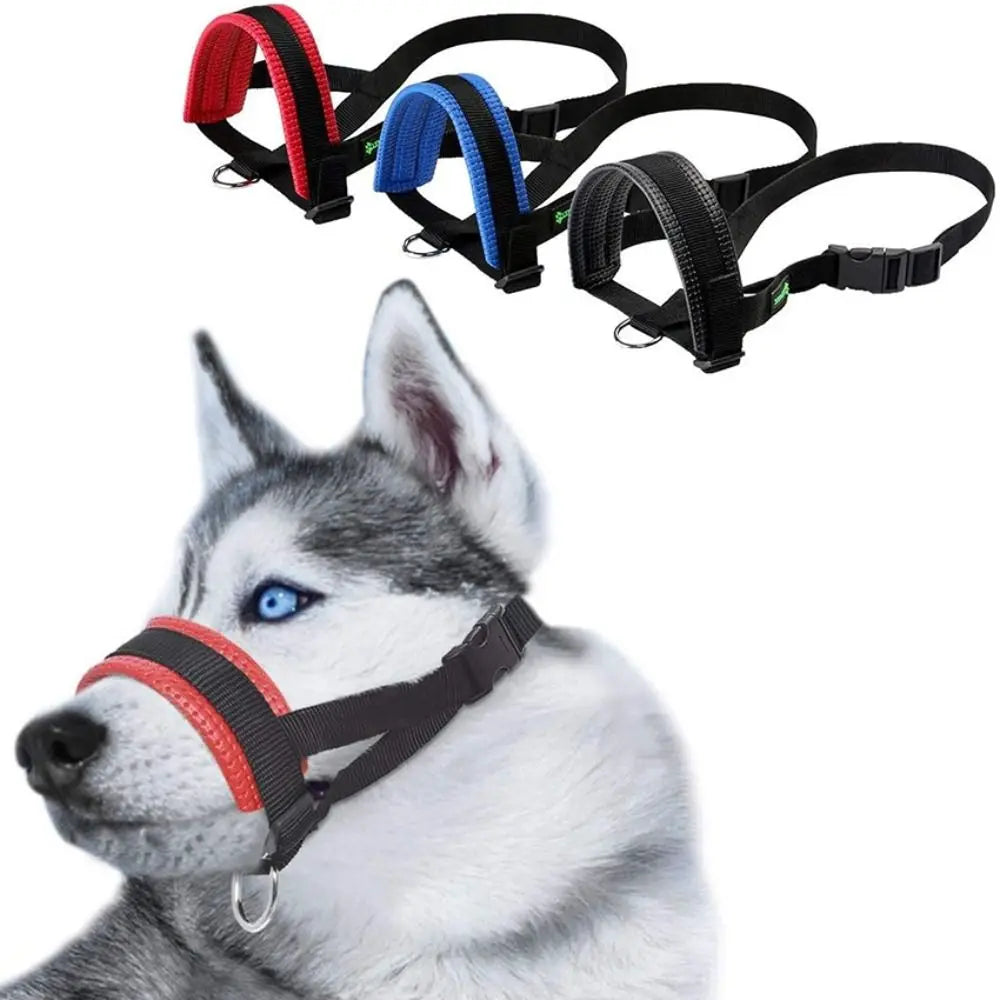 Nylon Safe Anti-biting Adjustable Gentle Anti Barking Dog Muzzle Pet Mouth Mask Collar Muzzle Halter Leash
