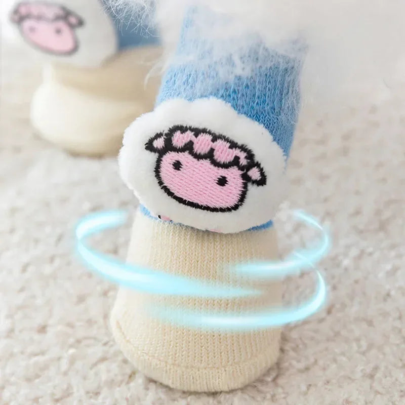 Pet Socks Anti Slip Dog Socks Knitted Cartoon Puppy Shoes Breathable Sock Cat Shoes Dog Clothes Pet Products Dog Accessories
