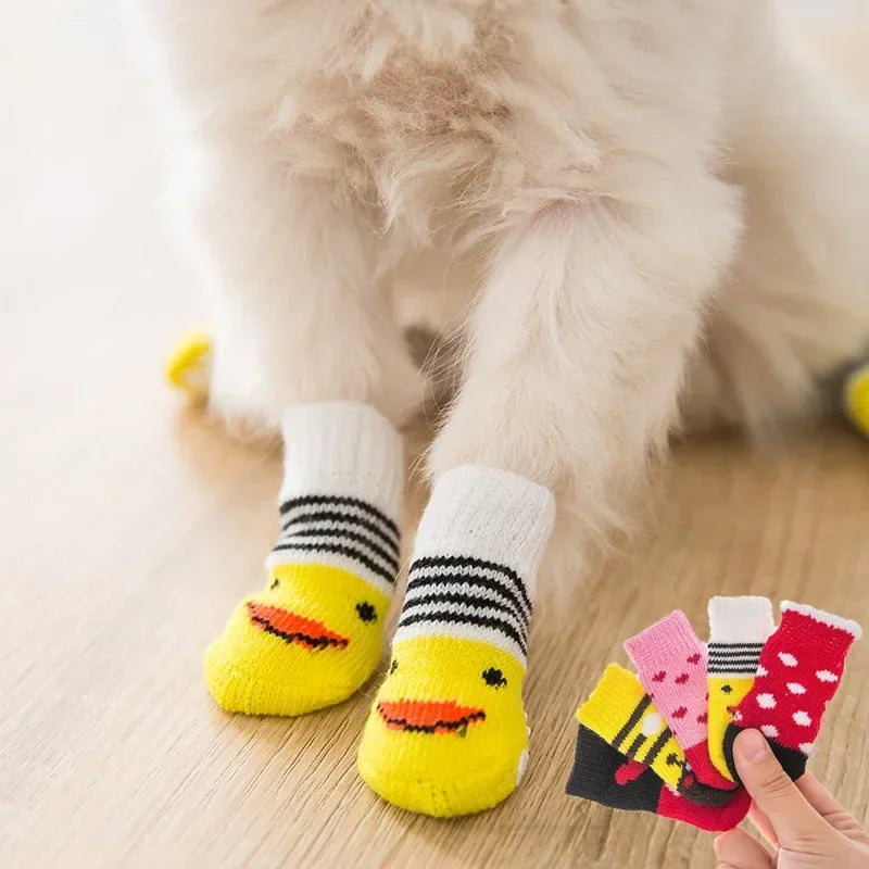 Pet Socks Anti Slip Dog Socks Knitted Cartoon Puppy Shoes Breathable Sock Cat Shoes Dog Clothes Pet Products Dog Accessories