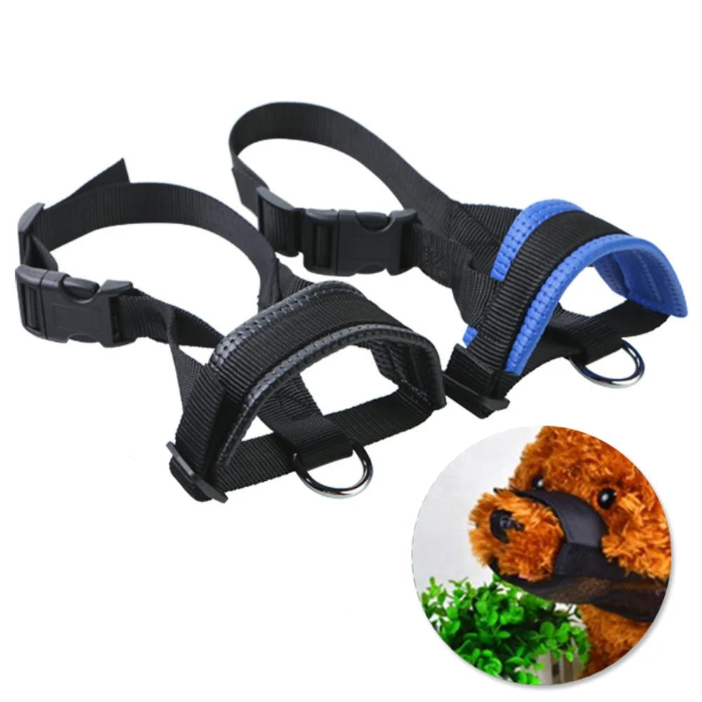 Nylon Safe Anti-biting Adjustable Gentle Anti Barking Dog Muzzle Pet Mouth Mask Collar Muzzle Halter Leash
