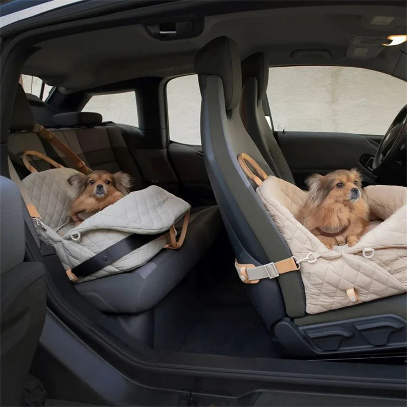 Dog Carrier Handbag Luxury Car Seat Pet Travel Bed for Small Dogs Cat Portable Washable Puppy Carrier Tote Safety Pet Bag
