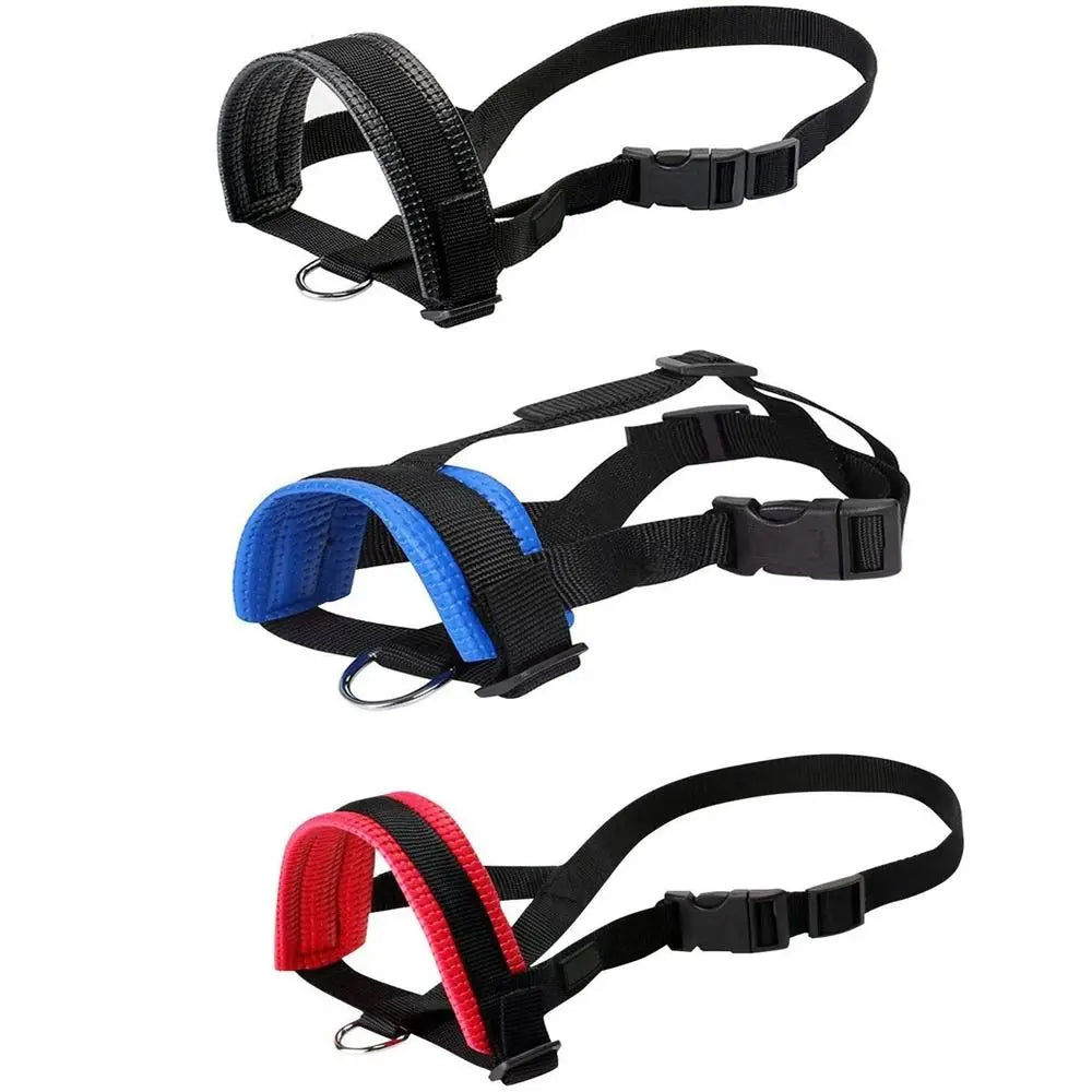 Nylon Safe Anti-biting Adjustable Gentle Anti Barking Dog Muzzle Pet Mouth Mask Collar Muzzle Halter Leash